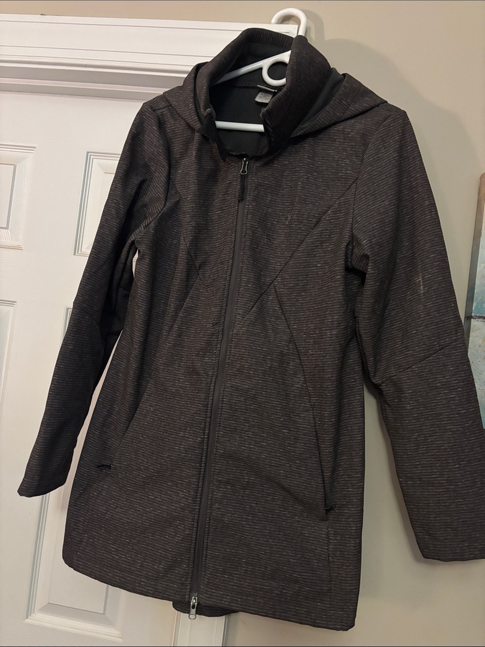 Champion Women's Long Hooded Zip Jacket - Charcoal